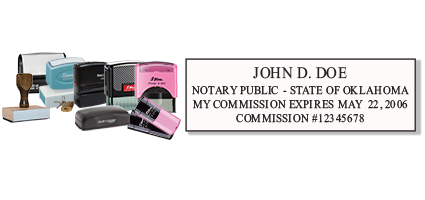 This top quality Oklahoma notary stamp ships in 1-2 days, meets all state requirements and is available on 7 mount choices. Free shipping on orders over $45!