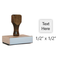 Customize this 1/2" square wood rubber stamp w/ up to 2 lines of text/upload your artwork for free! Separate ink pad required. Orders over $45 ship free!