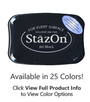 This standard ink pads adhere to paper, acrylic, metal, leather, shrink plastic, cellophane, plastic & glass. Avail. in 23 colors. Ships in 1-2 business days!