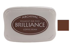This 3-3/4" x 2-5/8" stamp ink pad comes in coffee bean and is excellent for use on many surfaces. Acid free, water-based. Ships in 1-2 business days!