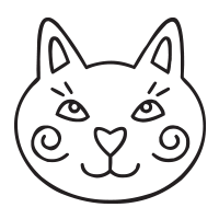 Cat face self-inking rubber stamp available in your choice of 4 sizes and 11 ink colors. Refillable with Ideal ink. Orders over $45 ship free!