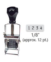 This 4 band Comet self-inking numbering stamp has a character size of 1/8" and comes in 11 stunning ink color options. Orders over $45 ship free!