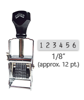 This 6 band Comet self-inking numbering stamp has a character size of 1/8" and comes in 11 stunning ink color options. Orders over $45 ship free!