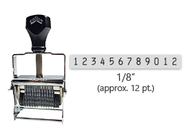 This 12 band Comet self-inking numbering stamp has a character size of 1/8" and comes in 11 stunning ink color options. Orders over $45 ship free!