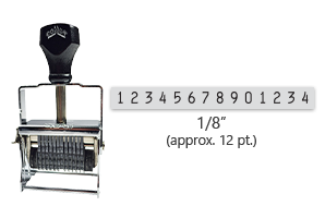 This 14 band Comet self-inking numbering stamp has a character size of 1/8" and comes in 11 stunning ink color options. Orders over $45 ship free!