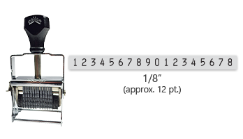 This 18 band Comet self-inking numbering stamp has a character size of 1/8" and comes in 11 stunning ink color options. Orders over $45 ship free!