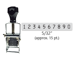 This 10 band Comet self-inking numbering stamp has a character size of 5/32" and comes in 11 stunning ink color options. Orders over $45 ship free!