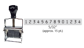 This 14 band Comet self-inking numbering stamp has a character size of 5/32" and comes in 11 stunning ink color options. Orders over $45 ship free!