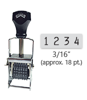This 4 band Comet self-inking numbering stamp has a character size of 3/16" and comes in 11 stunning ink color options. Orders over $45 ship free!