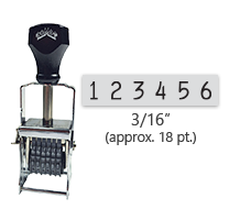This 6 band Comet self-inking numbering stamp has a character size of 3/16" and comes in 11 stunning ink color options. Orders over $45 ship free!