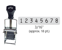 This 8 band Comet self-inking numbering stamp has a character size of 3/16" and comes in 11 stunning ink color options. Orders over $45 ship free!