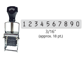 This 10 band Comet self-inking numbering stamp has a character size of 3/16" and comes in 11 stunning ink color options. Orders over $45 ship free!