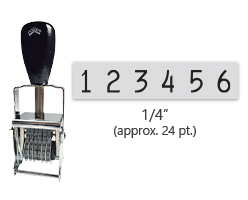 This 6 band Comet self-inking numbering stamp has a character size of 1/4" and comes in 11 stunning ink color options. Orders over $45 ship free!