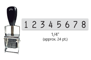 This 8 band Comet self-inking numbering stamp has a character size of 1/4" and comes in 11 stunning ink color options. Orders over $45 ship free!