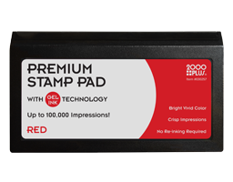 This 2-3/4" x 5-3/4" premium gel stamp pad comes in red and lasts for up to 100,000 quality impressions. No re-inking required. Orders over $45 ship free!