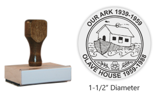 The 1-1/2" x 1-1/2" Our Ark/Olave House stamp is an approved Girl Scout & Girl Guide stamp layout. Ink pad sold separately! Free shipping on orders over $45!