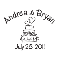 Border this adorable wedding cake design with your wedding names and date in your choice of 11 ink colors! Shop now and get free shipping over $45.