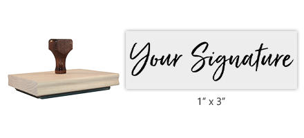 Don't write it, Stamp it! Customize this large hand stamp w/ your actual signature in a 1" x 3" size! Ink pad sold separately. Orders ship free over $45!