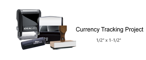 This stock Where's George Currency Tracking Project stamp comes in 4 stamp options & 11 ink colors. Great for stamping/tracking bills. Free shipping over $45!